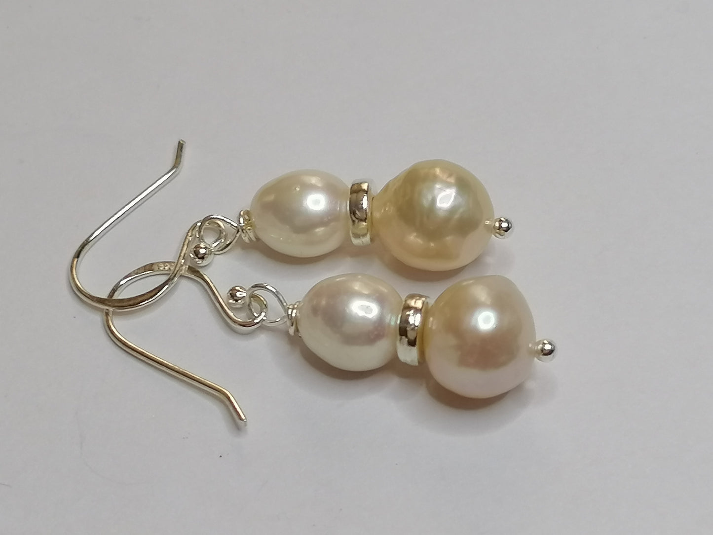 925 Sterling Silver Cultured Pearl Earrings 950