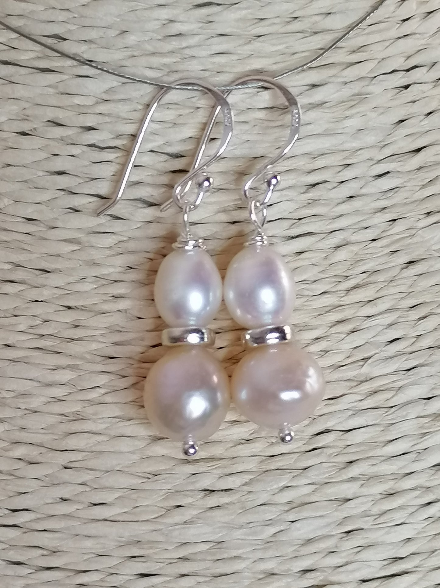 925 Sterling Silver Cultured Pearl Earrings 950