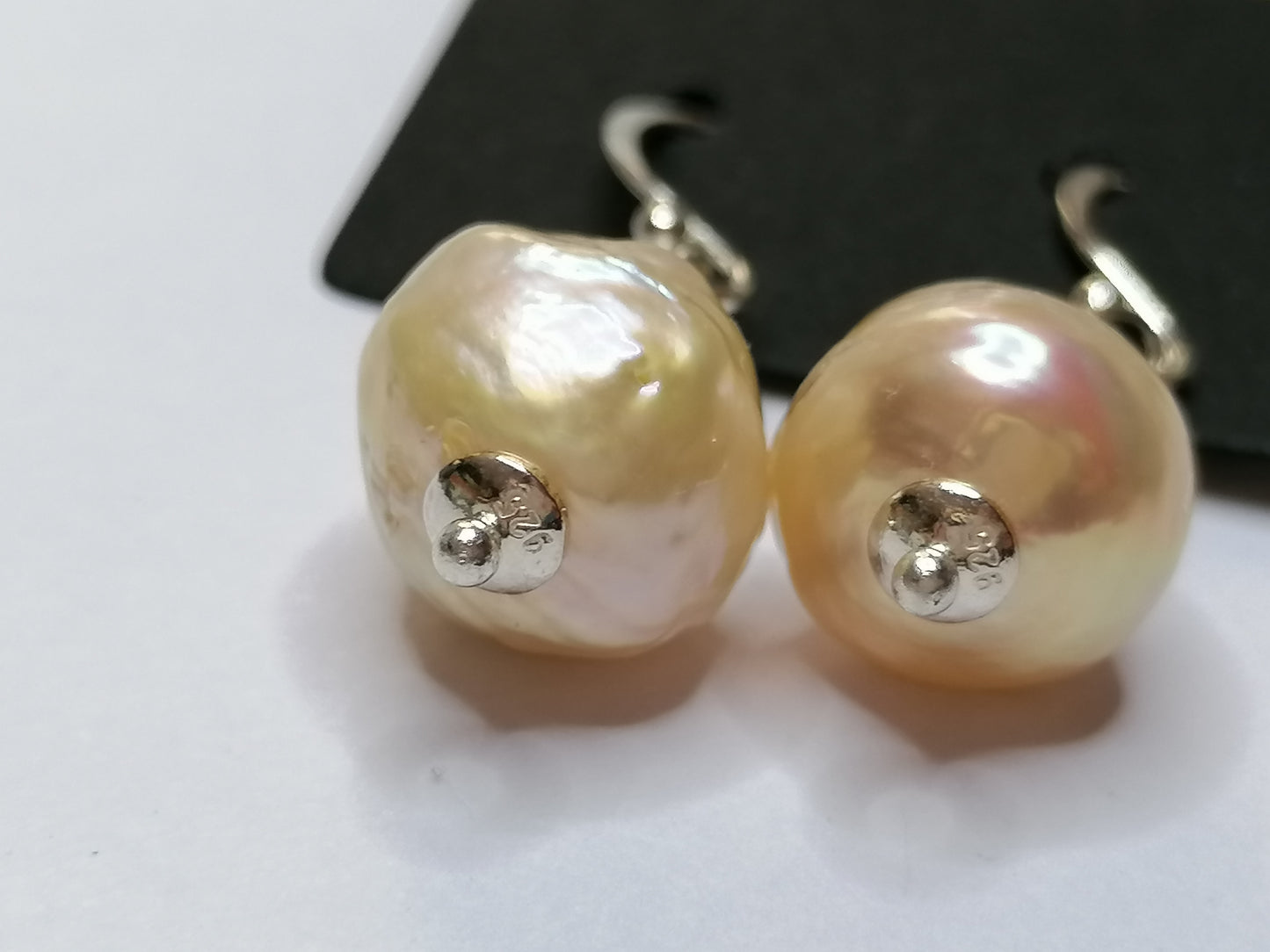 925 Sterling Silver Cultured Freshwater Kasumi Pearl Drop Earrings 942