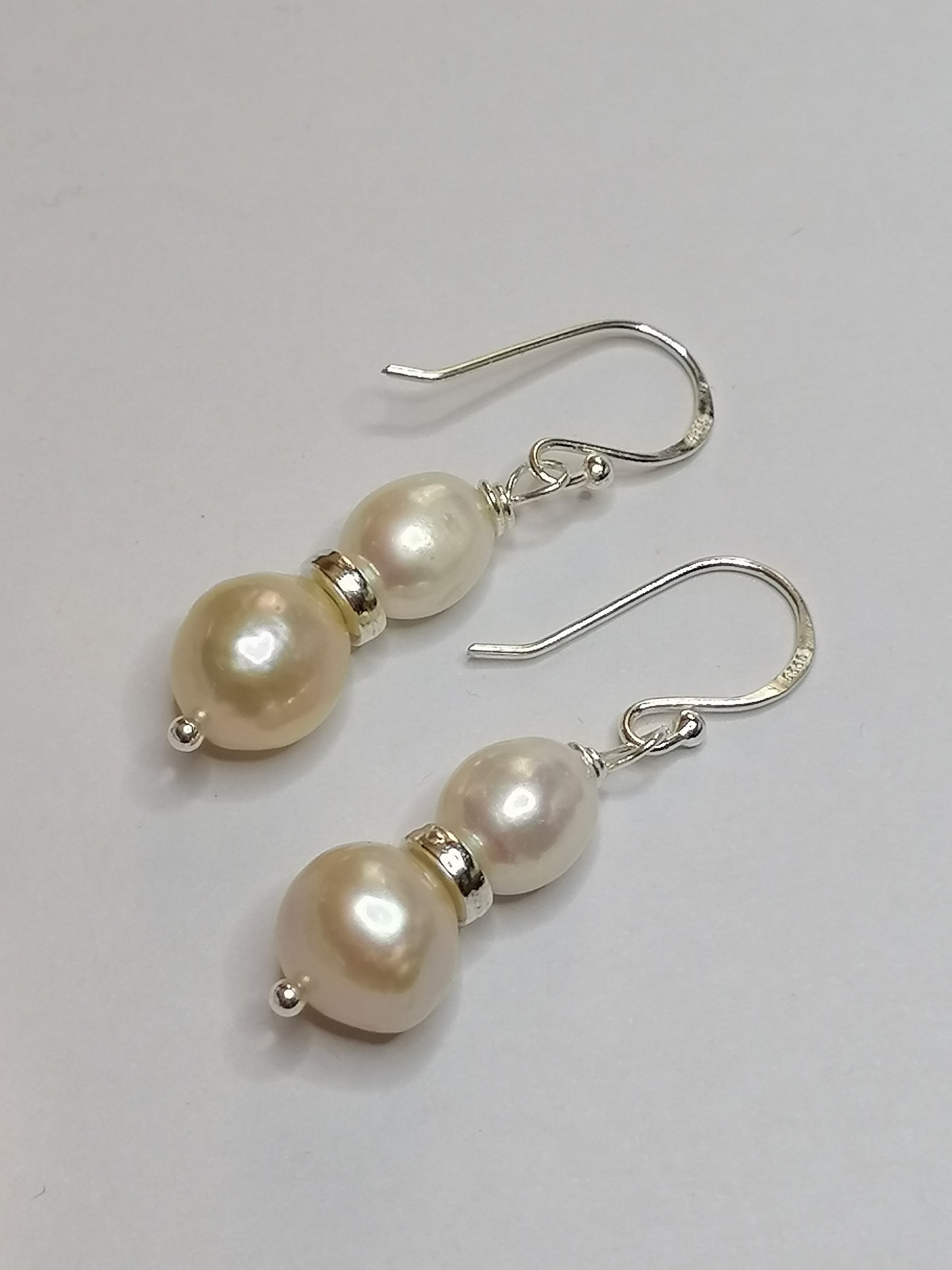 925 Sterling Silver Cultured Pearl Earrings 950