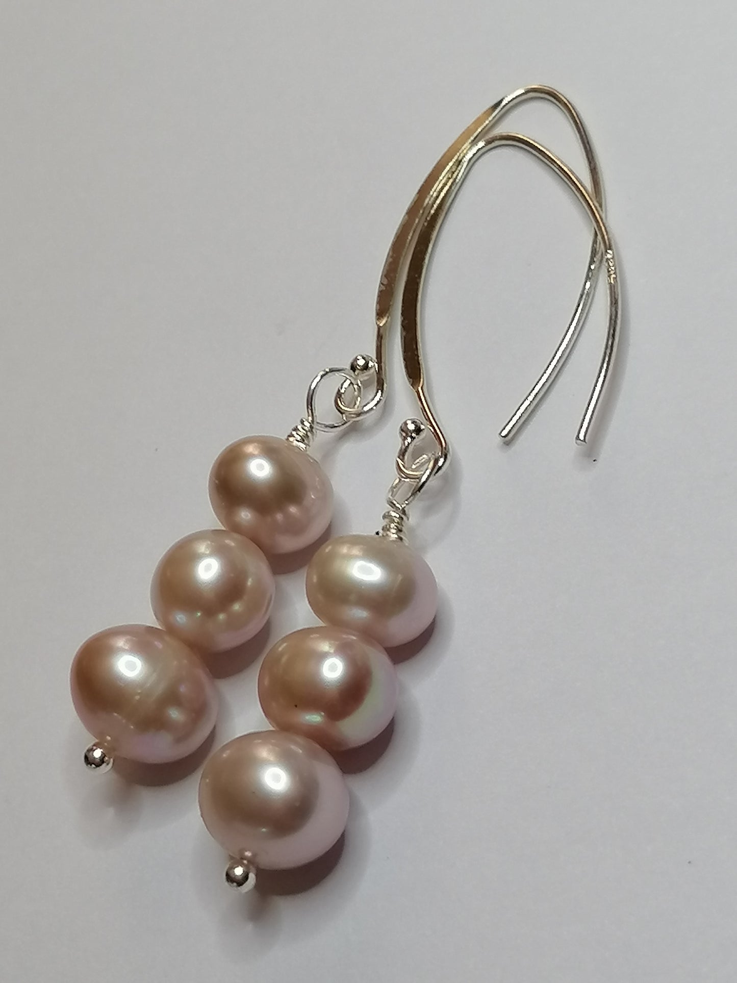 925 Sterling Silver Cultured Freshwater Pearl Marquise Earrings 590