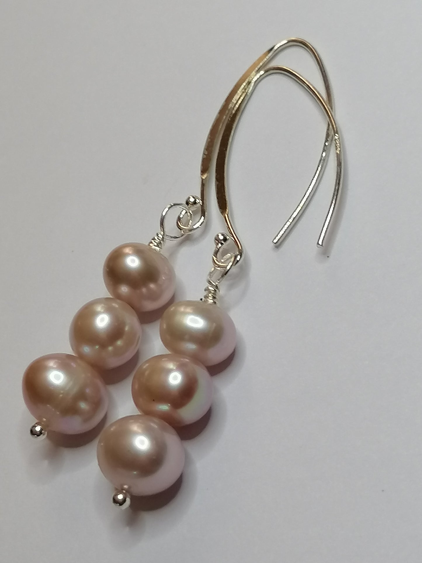 925 Sterling Silver Cultured Freshwater Pearl Marquise Earrings 590