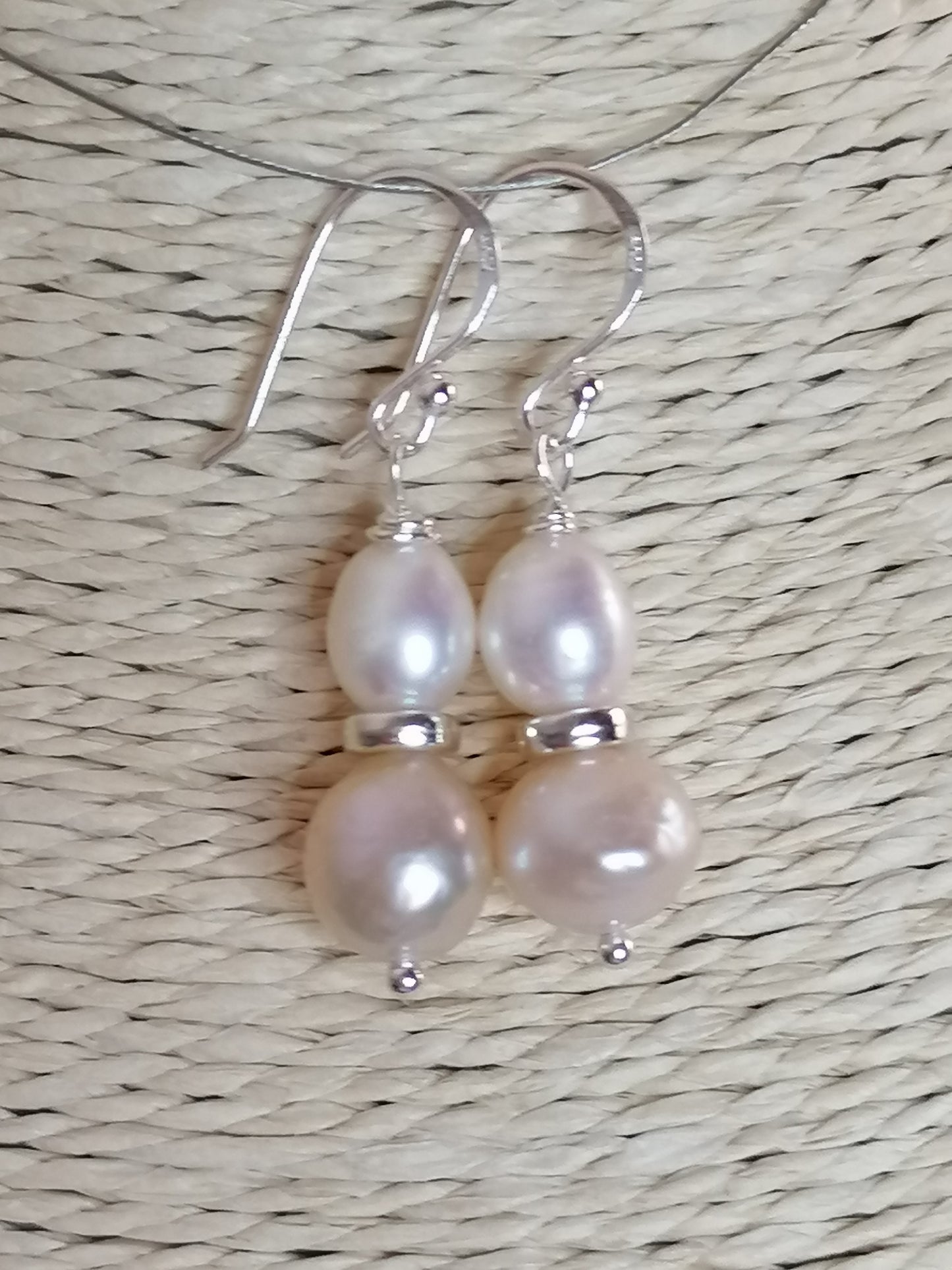 925 Sterling Silver Cultured Pearl Earrings 950