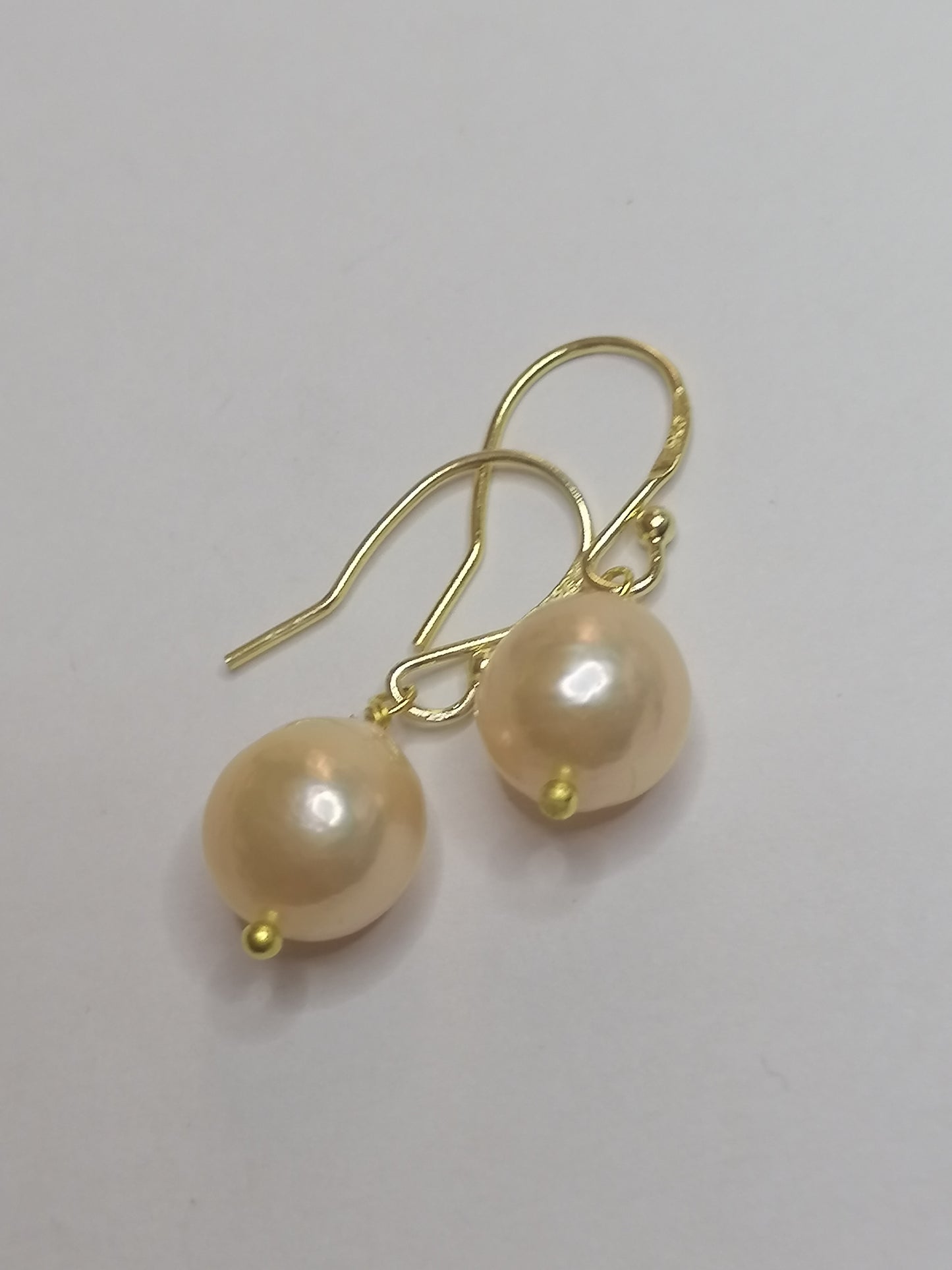 24ct Gold Vermeil 925 Sterling silver Cultured Freshwater Kasumi Pearl Earrings 464