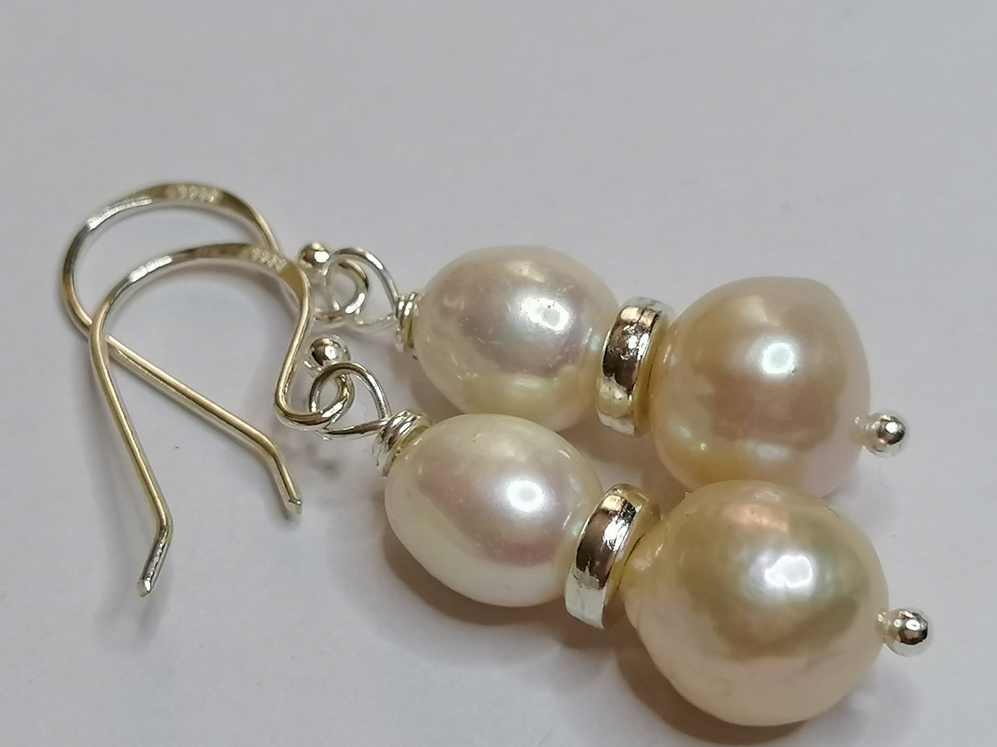 925 Sterling Silver Cultured Pearl Earrings 950