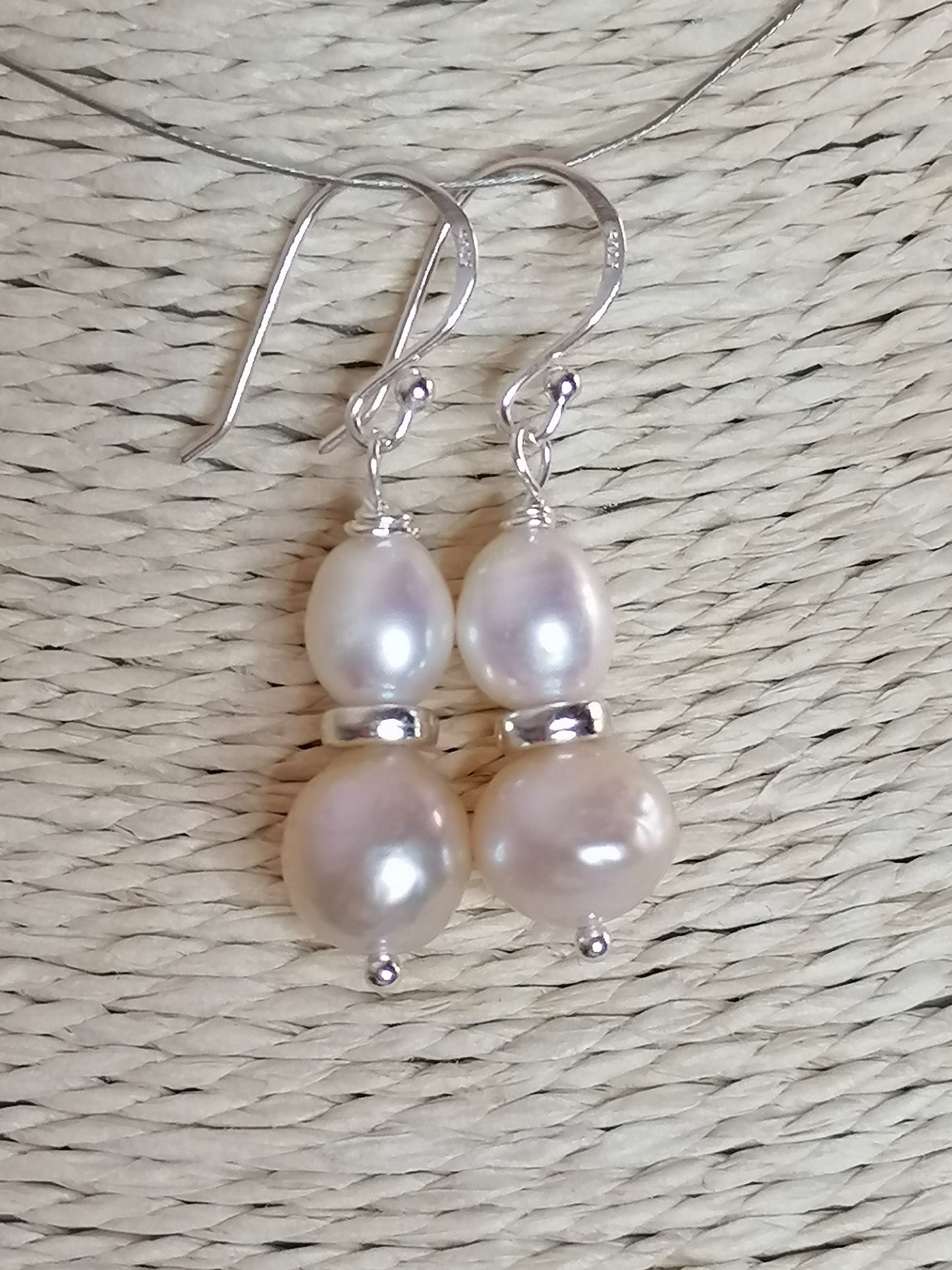 925 Sterling Silver Cultured Pearl Earrings 950