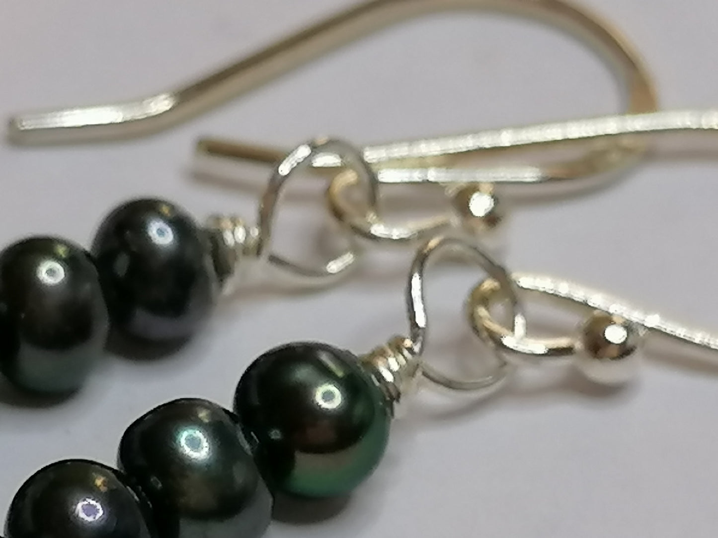 925 Sterling Silver Cultured Black Freshwater Pearl Earrings 811