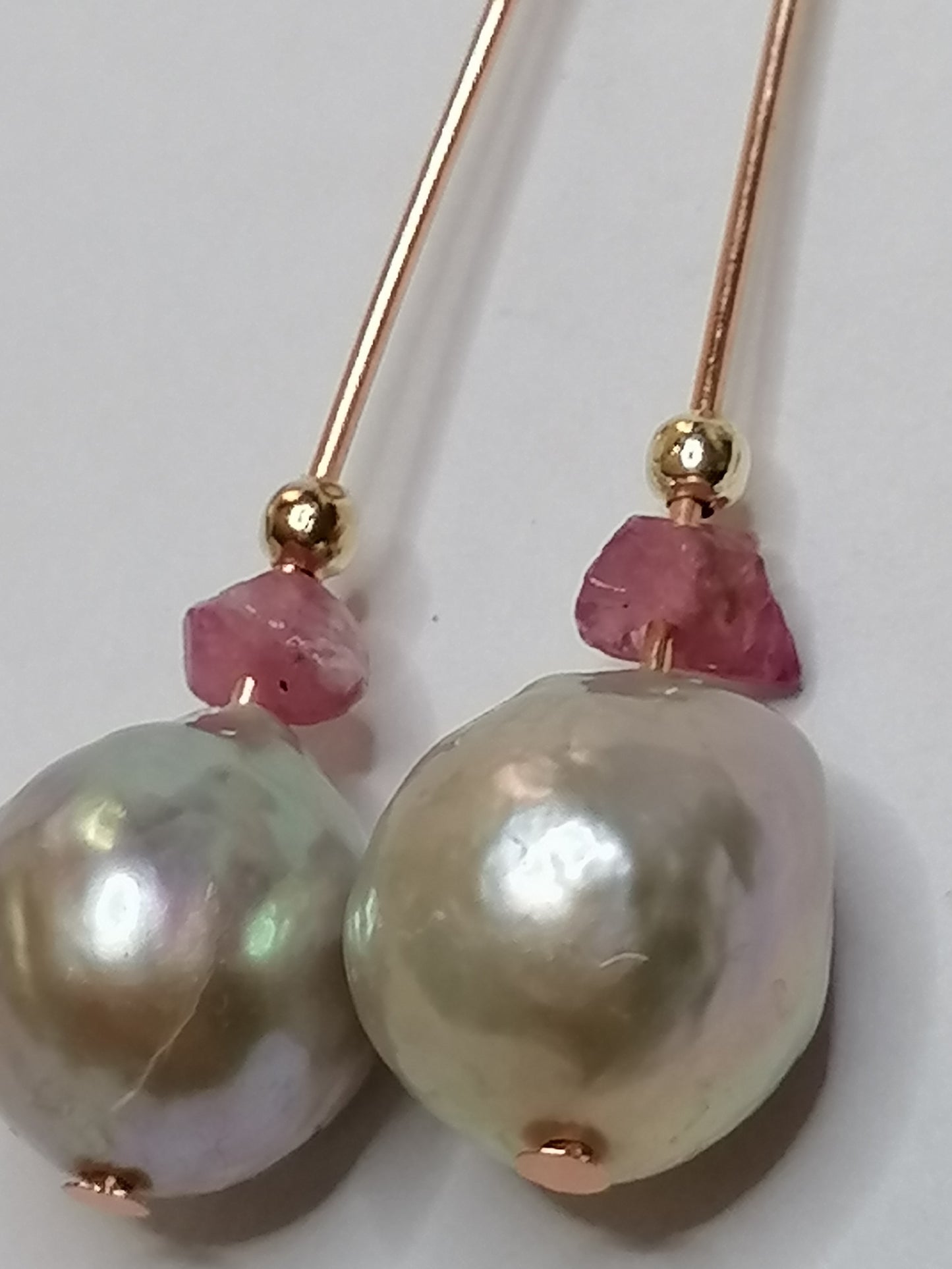 24ct Rose Gold Vermeil 925 Sterling silver Cultured Freshwater Ming Pearl Drop Earrings 905