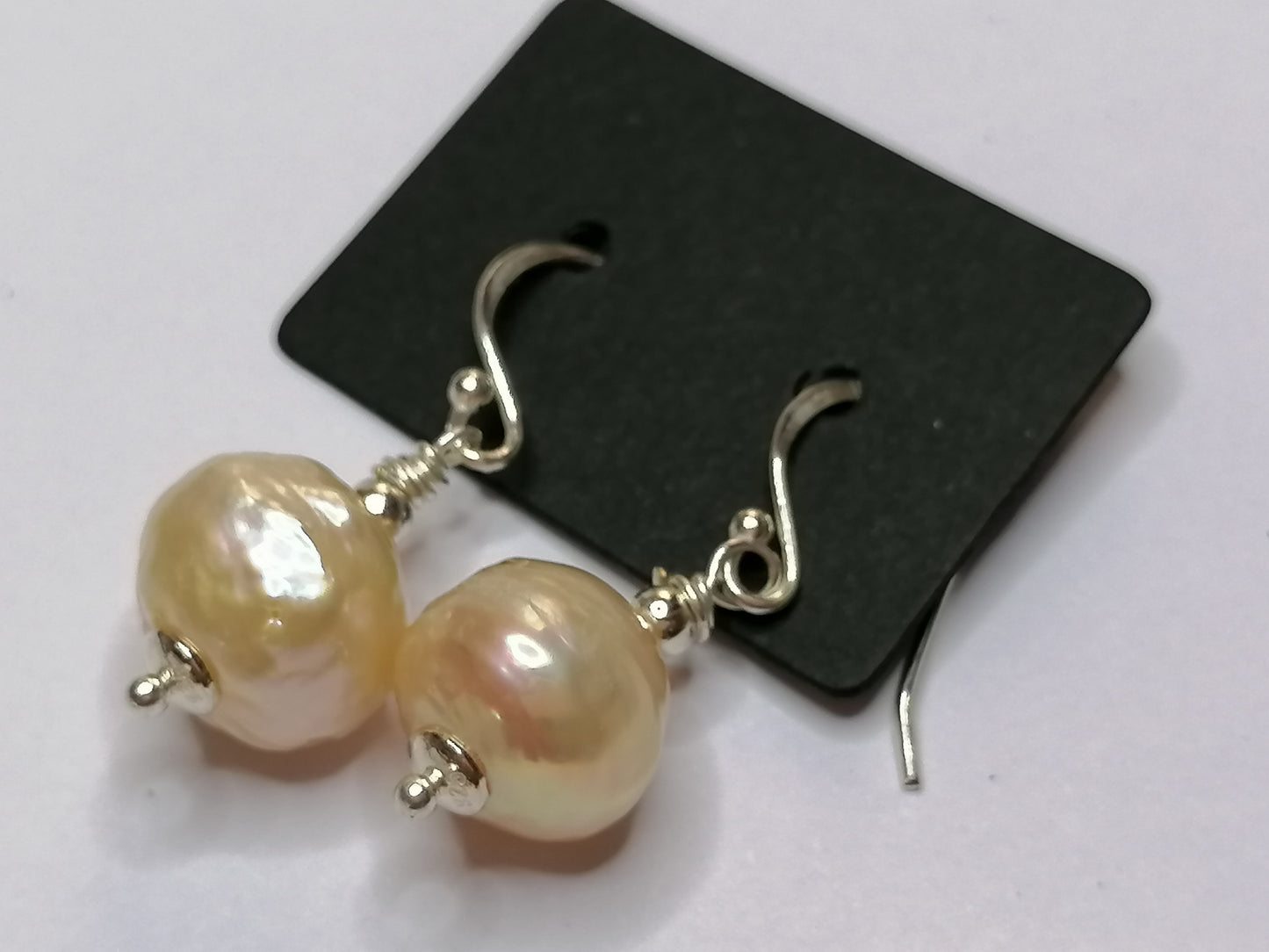 925 Sterling Silver Cultured Freshwater Kasumi Pearl Drop Earrings 942