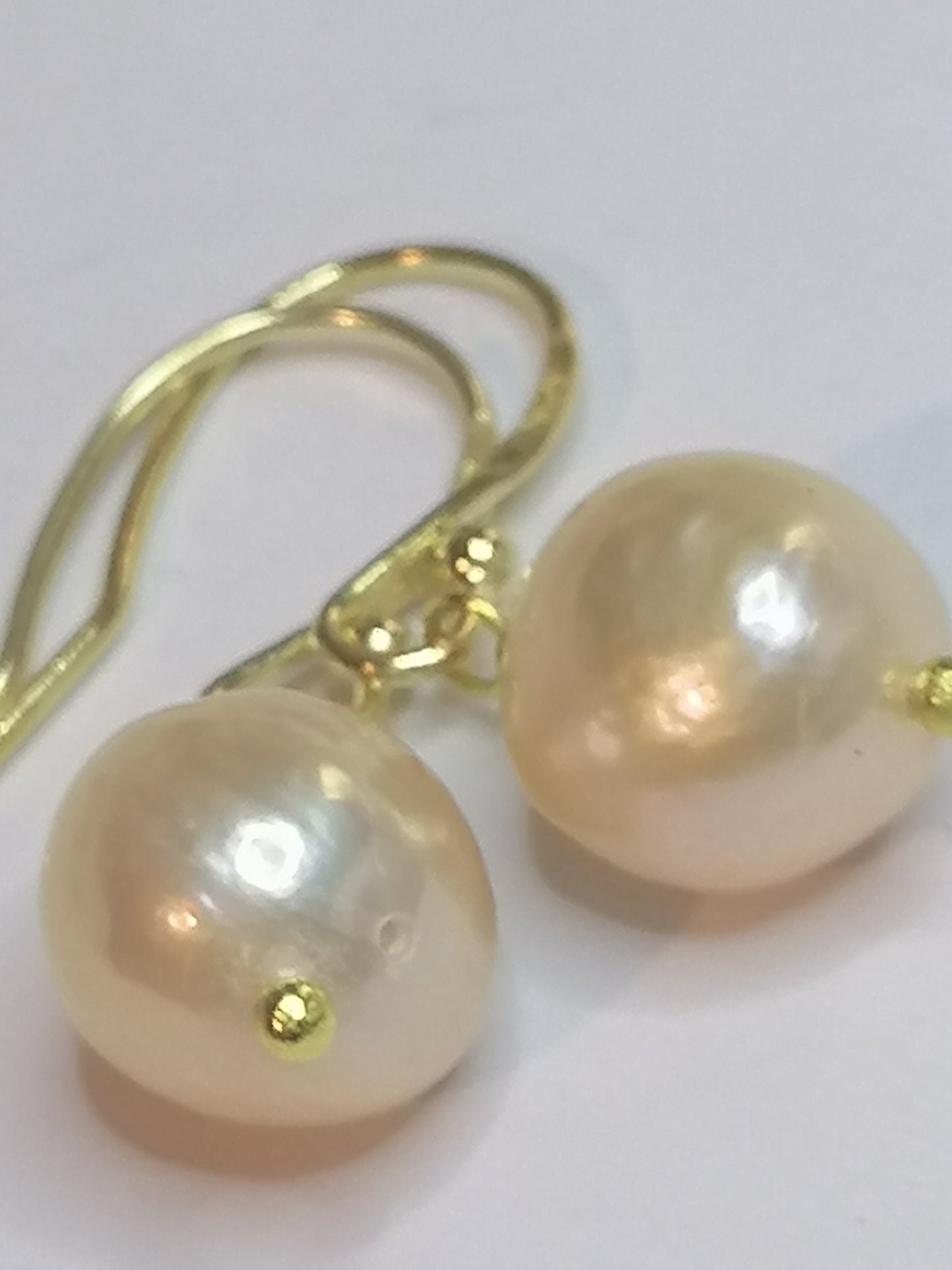 24ct Gold Vermeil 925 Sterling silver Cultured Freshwater Kasumi Pearl Earrings 464