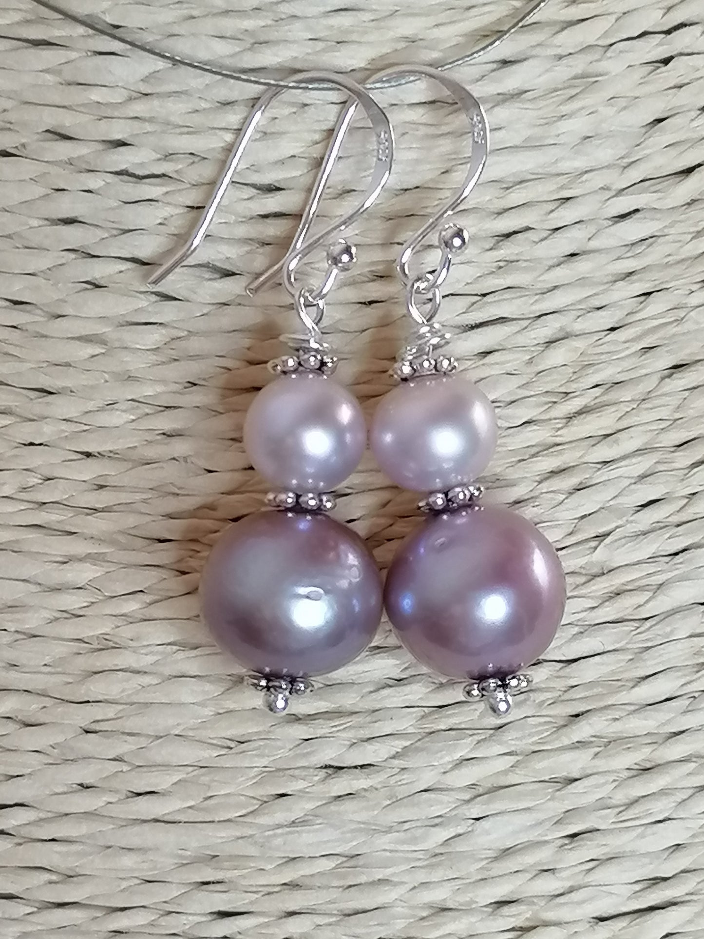 925 Sterling Silver Cultured Edison Pearl Earrings 921