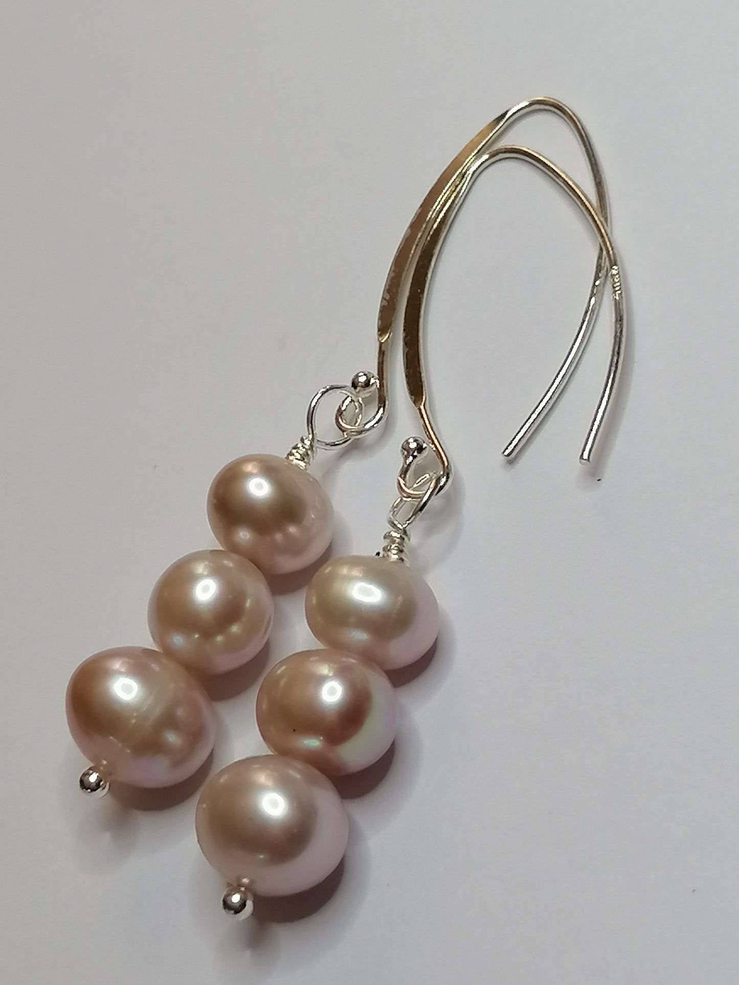 925 Sterling Silver Cultured Freshwater Pearl Marquise Earrings 590